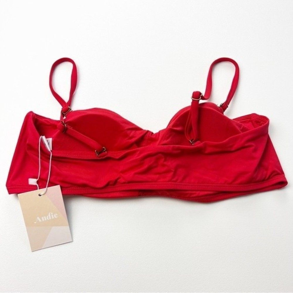 Andie Swim The Rio Bikini Top Cherry Red Size S NWT - Picture 4 of 6